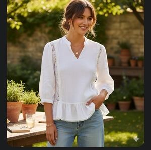 LUNGO L'ARNO linen poet blouse